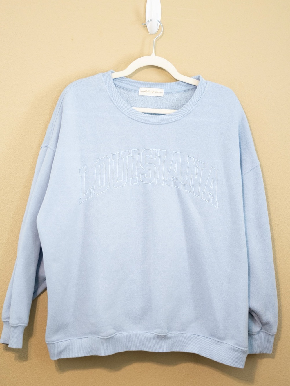 Louisiana Embroidered Oversized Sweatshirt Light Blue Pullover